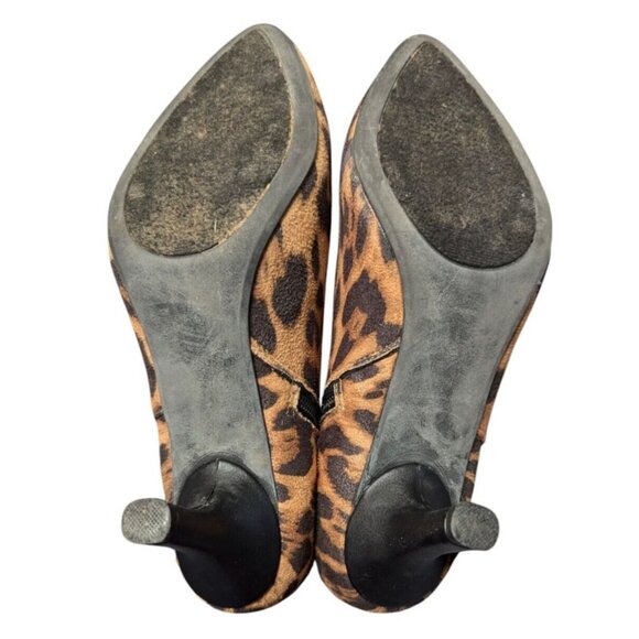 Rampage Womens Cheetah Ankle‎ Booties 7M Teeny Pointed Toe Kitten Heel Mob Wife - Picture 10 of 14